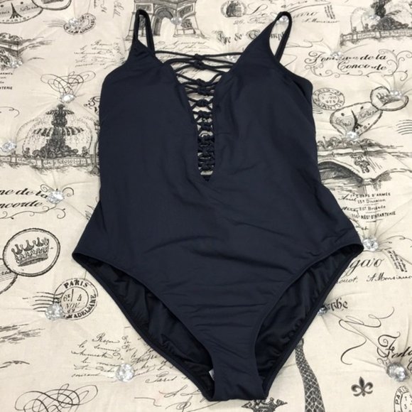 BLEU BY ROD BEATTIE Lace Down One-Piece Swimsuit - Picture 3 of 6